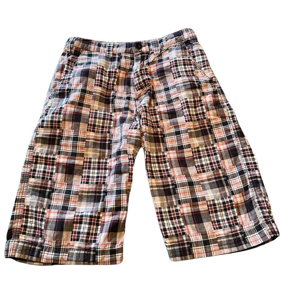 Avirex Bermuda Plaid Patchwork Shorts in Red,‎ Black and Tan men's 30